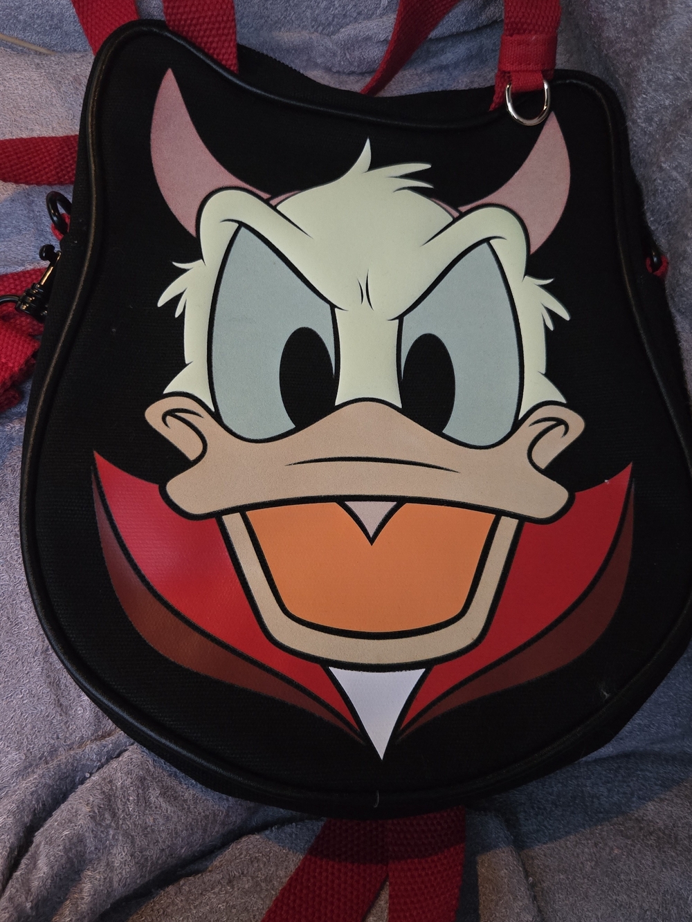 Disney Donald Duck Graphic Glow In The Dark Crossbody Bag - Black & Red